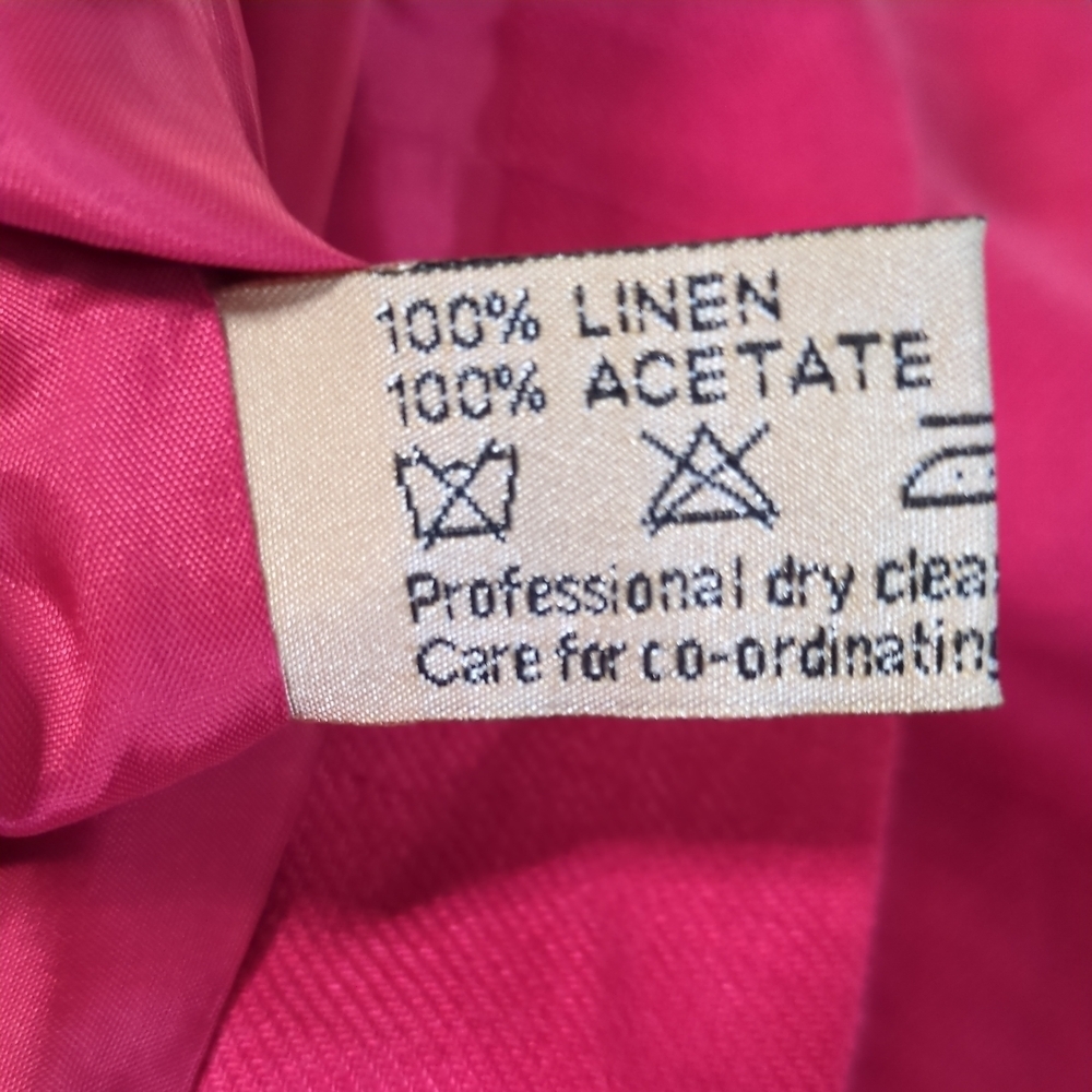 Sansu Cherry Red Linen Single Breasted Blazer‎ Size 34/8 (Approx US S/M) - Picture 7 of 8